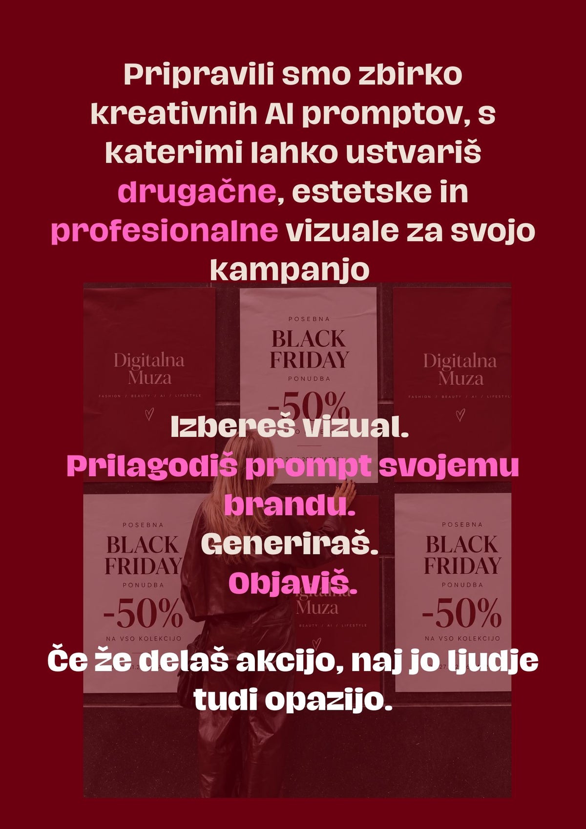 BLACK FRIDAY PROMPT BUNDLE - 20 idej za vizuale, ki ne izgledajo kot vsi ostali